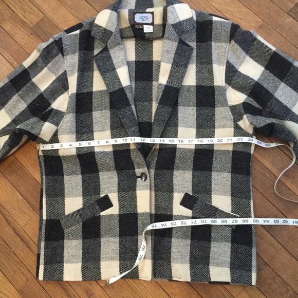 Vintage buffalo check 80s wool jacket - Picture 4 of 7